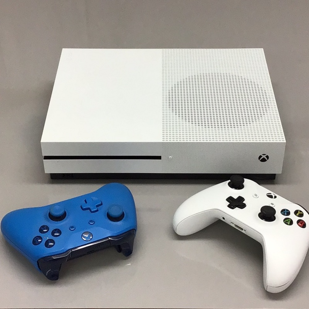 X Box One S. Model 1681 with two controllers